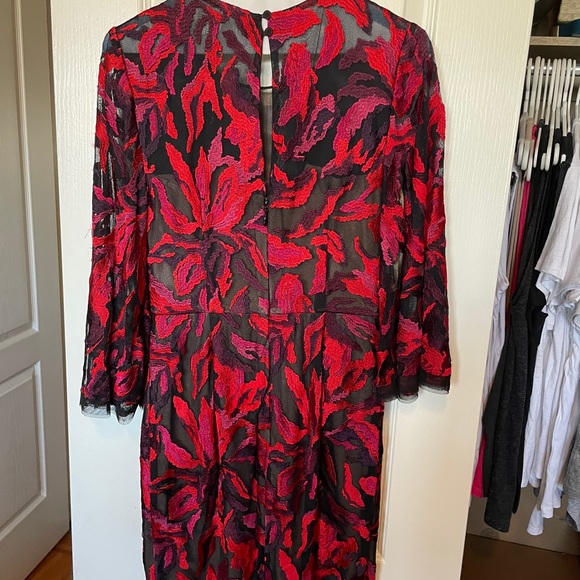 BCBG Rich red embroidered mini dress - Picture 2 of 2